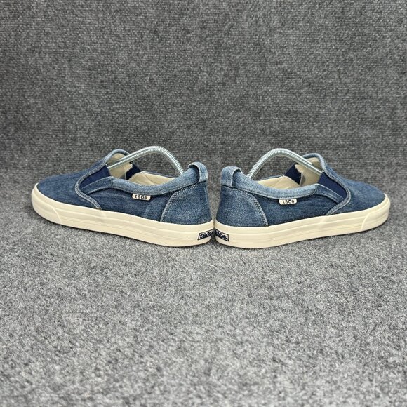 Taos Rubber Soul Slip On Sneakers Women 11 Blue Denim Casual Classic Loafer Shoe - Picture 6 of 12